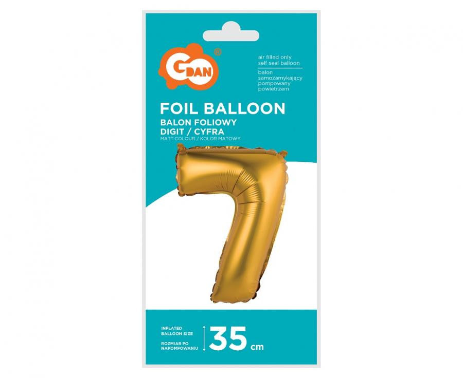 Arany Gold Matt 7-es mini szám fólia lufi 35 cm