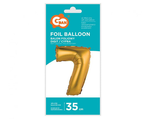 Arany Gold Matt 7-es mini szám fólia lufi 35 cm