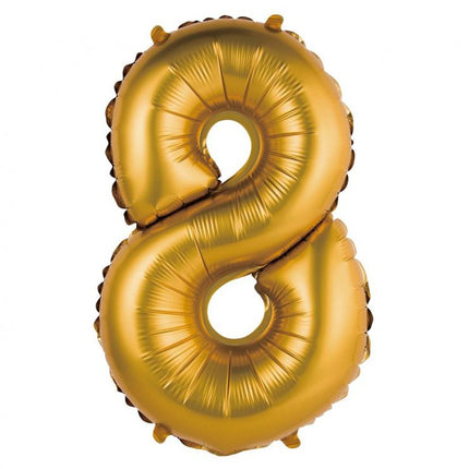 Arany Gold Matt 8-as mini szám fólia lufi 35 cm