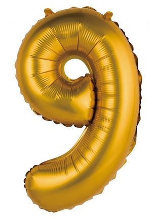 Arany Gold Matt 9-es mini szám fólia lufi 35 cm