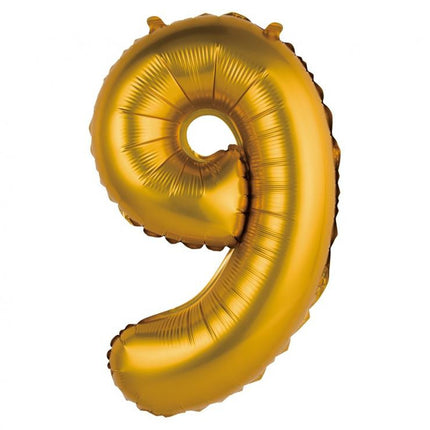 Arany Gold Matt 9-es mini szám fólia lufi 35 cm