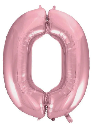 Rózsaszín Light Pink 0-ás szám fólia lufi 92 cm