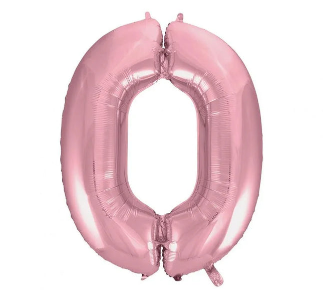Rózsaszín Light Pink 0-ás szám fólia lufi 92 cm