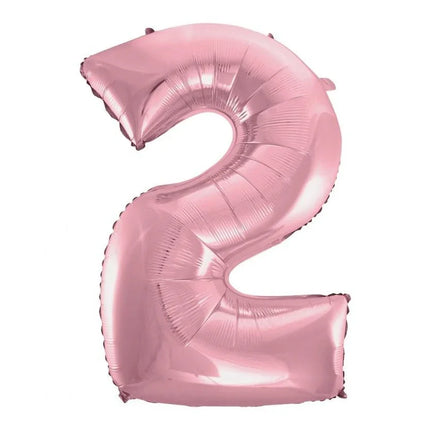 Rózsaszín Light Pink 2-es szám fólia lufi 92 cm