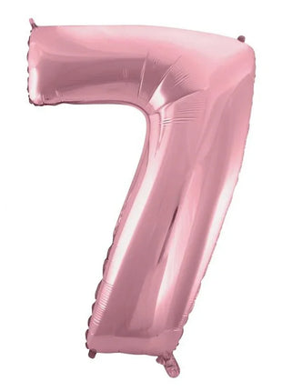 Rózsaszín Light Pink 7-es szám fólia lufi 92 cm