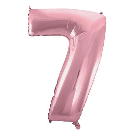Rózsaszín Light Pink 7-es szám fólia lufi 92 cm