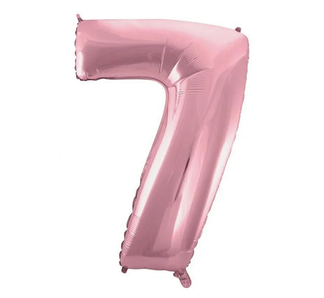 Rózsaszín Light Pink 7-es szám fólia lufi 92 cm