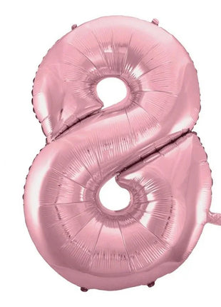 Rózsaszín Light Pink 8-as szám fólia lufi 92 cm