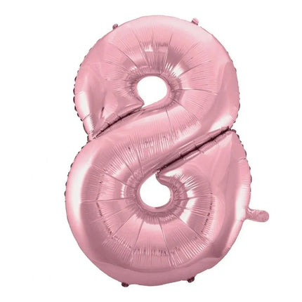 Rózsaszín Light Pink 8-as szám fólia lufi 92 cm