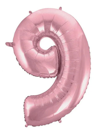 Rózsaszín Light Pink 9-es szám fólia lufi 92 cm