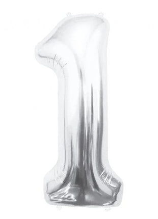 Ezüst Silver 1-es szám fólia lufi 85 cm