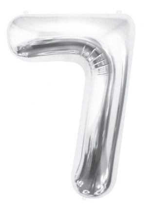 Ezüst Silver 7-es szám fólia lufi 85 cm