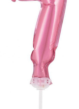 Rózsaszín 7-es Pink szám fólia lufi tortára 13 cm