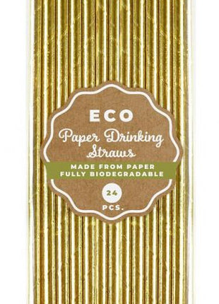 Arany Gold papír szívószál 24 db-os