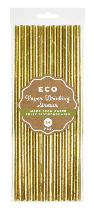 Arany Gold papír szívószál 24 db-os