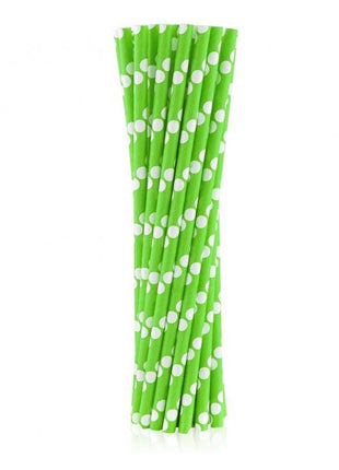 Zöld Green Polka Dots papír szívószál 24 db-os