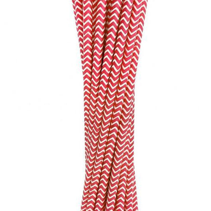 Piros Red Chevron papír szívószál 24 db-os