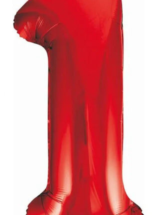 Piros 1-es Red szám fólia lufi 85 cm