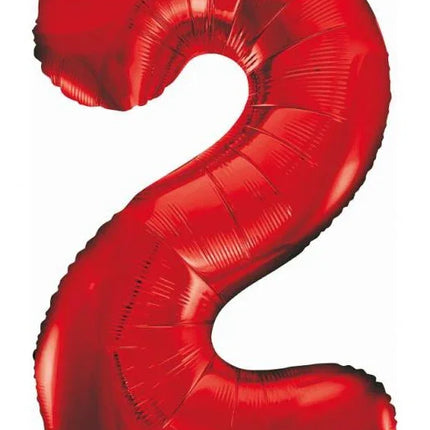 Piros 2-es Red szám fólia lufi 85 cm