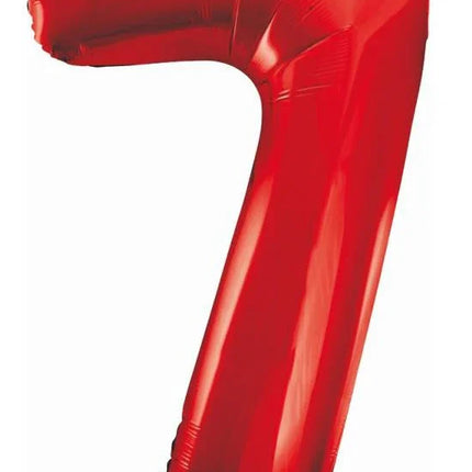 Piros 7-es Red szám fólia lufi 85 cm
