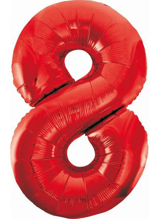 Piros 8-as Red szám fólia lufi 85 cm