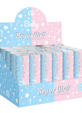 Boy or Girl Reveal konfetti kilövő 15 cm kék konfettivel