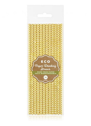 Arany Gold Chevron papír szívószál 12 db-os