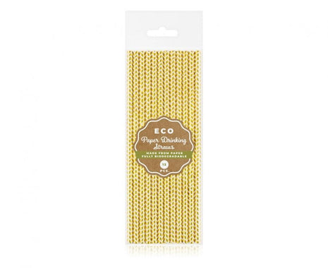 Arany Gold Chevron papír szívószál 12 db-os