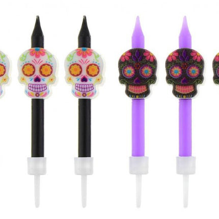 Halloween Día De Los Muertos tortagyertya, gyertya szett 6 db-os