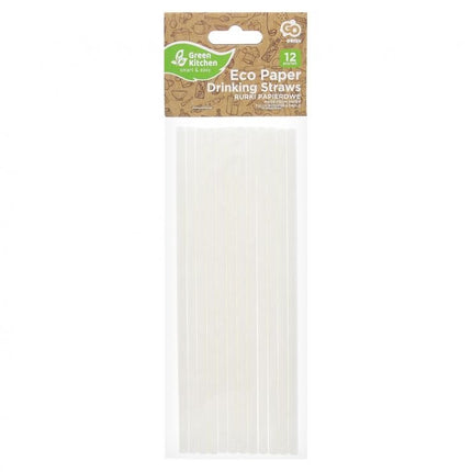 Fehér White papír szívószál 12 db-os