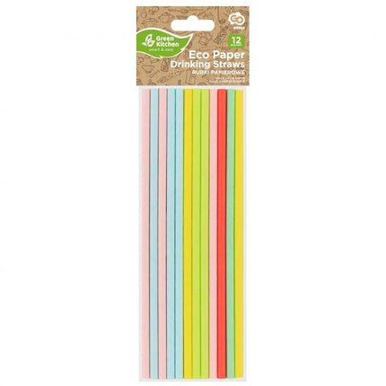 Színes Pastel papír szívószál 12 db-os