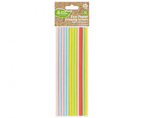 Színes Pastel papír szívószál 12 db-os