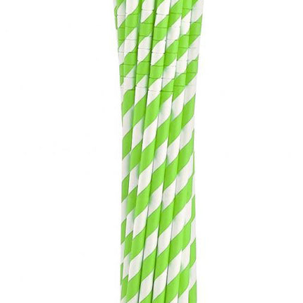 Zöld Green Stripes rugalmas papír szívószál 12 db-os