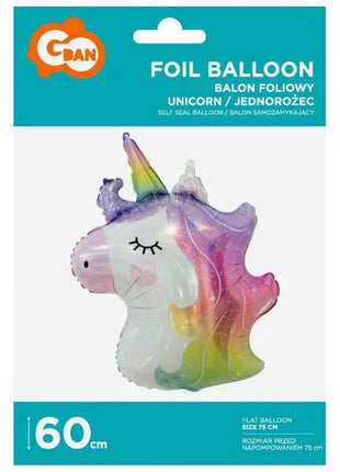 Unikornis Head fólia lufi 60 cm