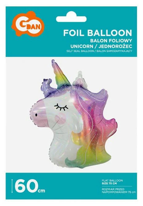 Unikornis Head fólia lufi 60 cm