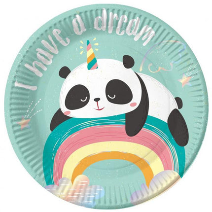 Panda Dreamy papírtányér 6 db-os 18 cm