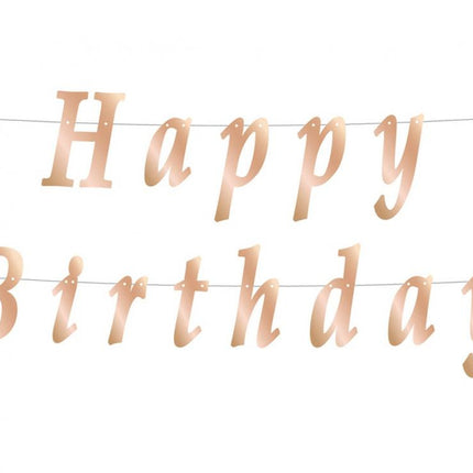 Metallic Rose Gold Happy Birthday felirat 200 cm