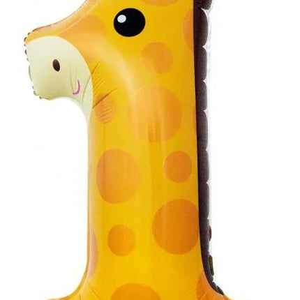 Zsiráf 1-es Giraffe szám fólia lufi 80 cm