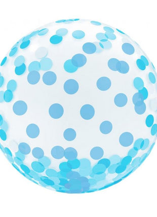Blue Dots Aqua gömb fólia lufi 46 cm