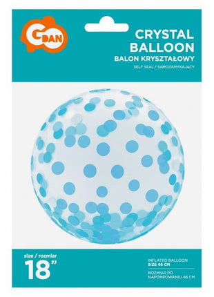 Blue Dots Aqua gömb fólia lufi 46 cm