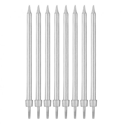 Ezüst Silver tortagyertya, gyertya szett 8 db-os