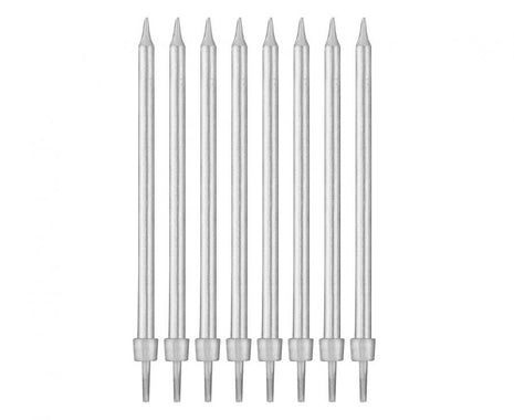 Ezüst Silver tortagyertya, gyertya szett 8 db-os