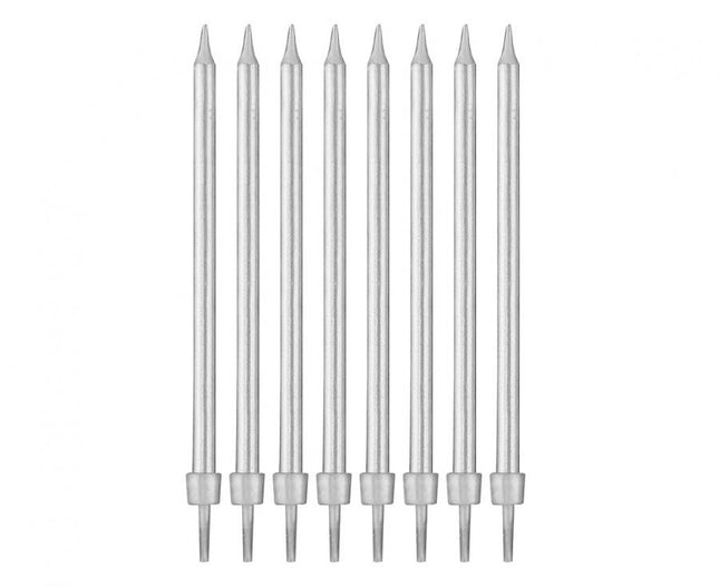 Ezüst Silver tortagyertya, gyertya szett 8 db-os