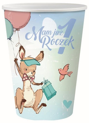 Első születésnap Kangaroo papír pohár 6 db-os 270 ml