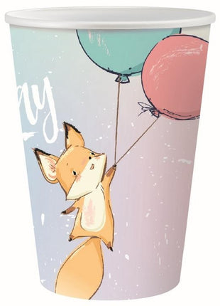 Róka Balloon Happy Birthday papír pohár 6 db-os 270 ml