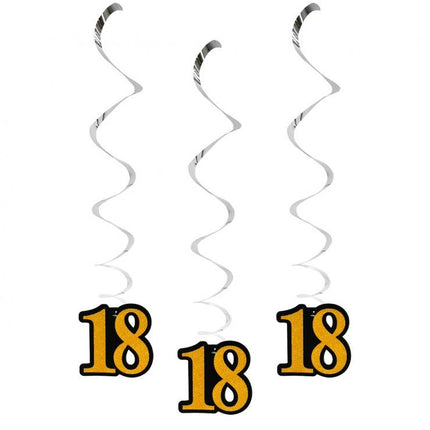 Happy Birthday 18 B&C szalag dekoráció 3 db-os szett