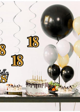 Happy Birthday 18 B&C szalag dekoráció 3 db-os szett