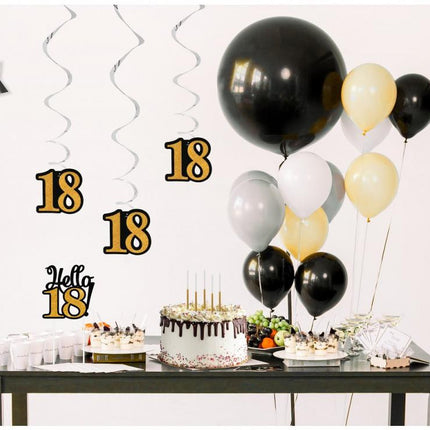 Happy Birthday 18 B&C szalag dekoráció 3 db-os szett