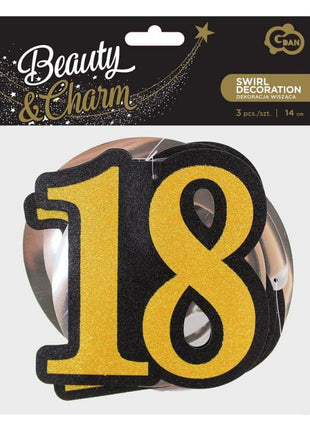 Happy Birthday 18 B&C szalag dekoráció 3 db-os szett