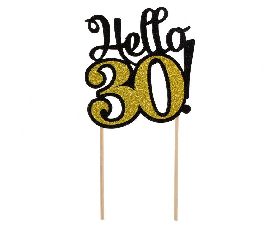 Hello 30 B&C torta dekoráció 19 cm